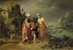Abraham casting out Hagar and Ishmael